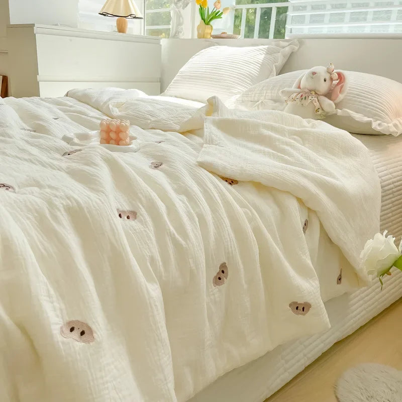 Afralia™ Summer Comforter: Soft Double Layer Lightweight Blanket for Children and Adults