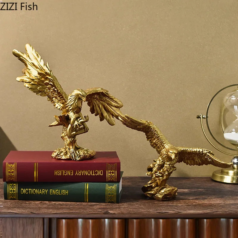 Afralia™ Flying Eagle Resin Desk Decoration - Creative Sculpture for Room Aesthetic