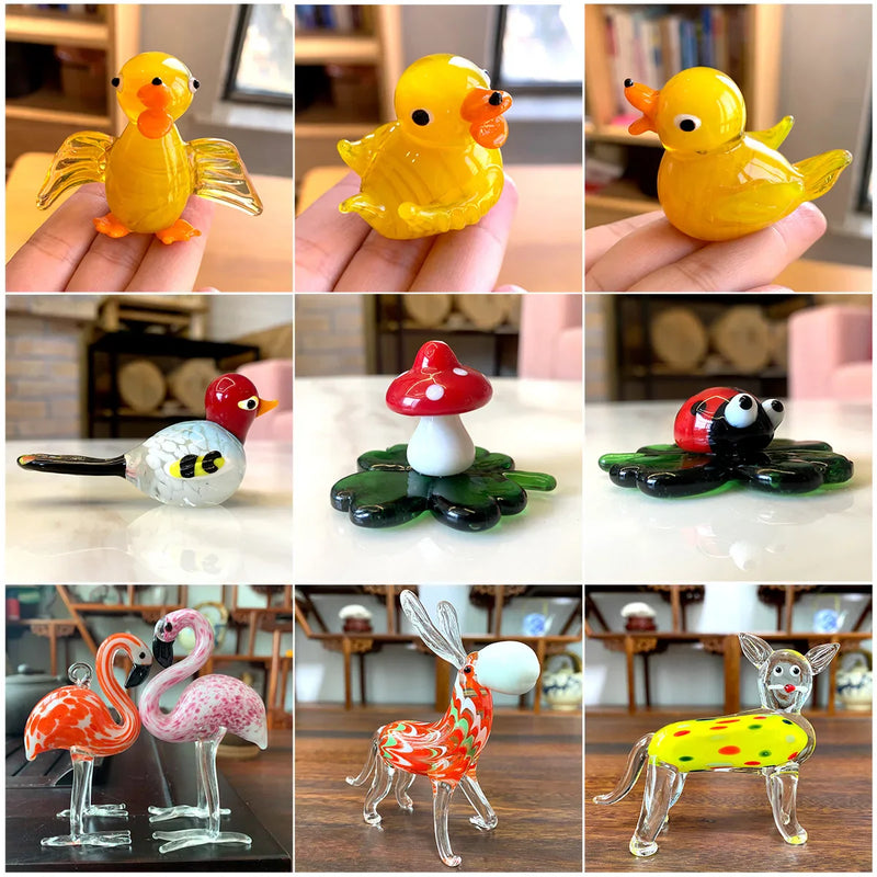Afralia™ Glass Animal Figurines: Hand Blown Art Collectibles for Home Decor & Gifts