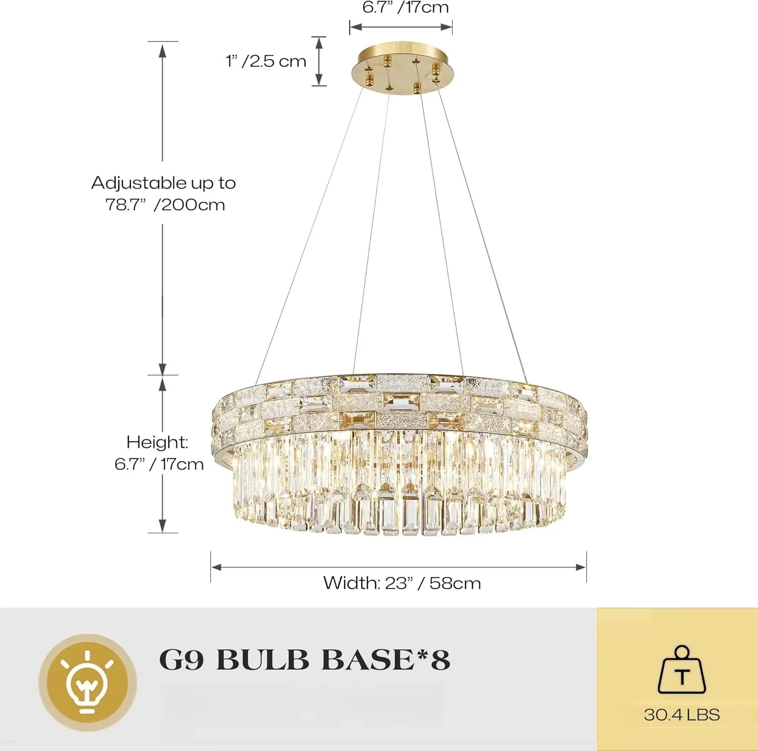Afralia™ Gold Crystal Chandelier for Luxury Living Room & Kitchen Island