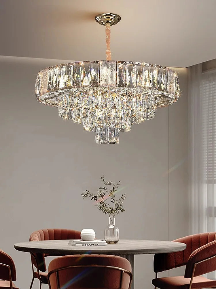 Afralia™ Clear Crystal Chandelier for Elegant Home Décor and Dining Room Ambiance