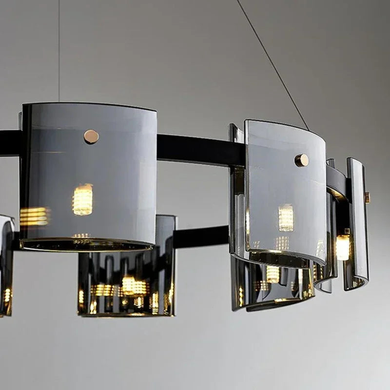 Afralia™ Modern Smoky Glass Chandelier Lighting for Luxury Room Decor & Ambiance