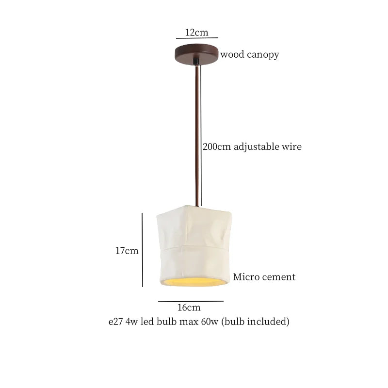 Afralia™ Wabi Sabi Cement LED Pendant Lamp for Kitchen, Bedroom & Living Room