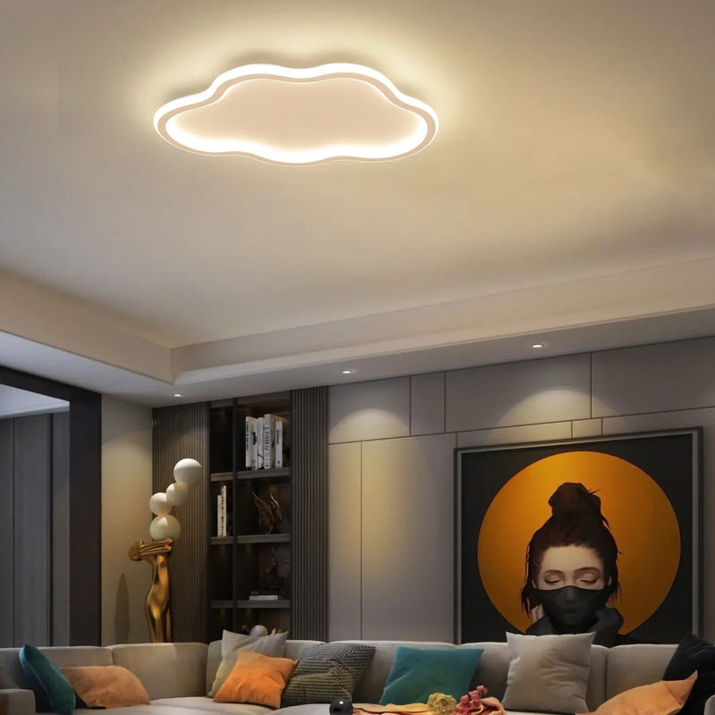 Afralia™ White Cloud LED Ceiling Lamp for Kids' Room - Modern Bedroom Lighting