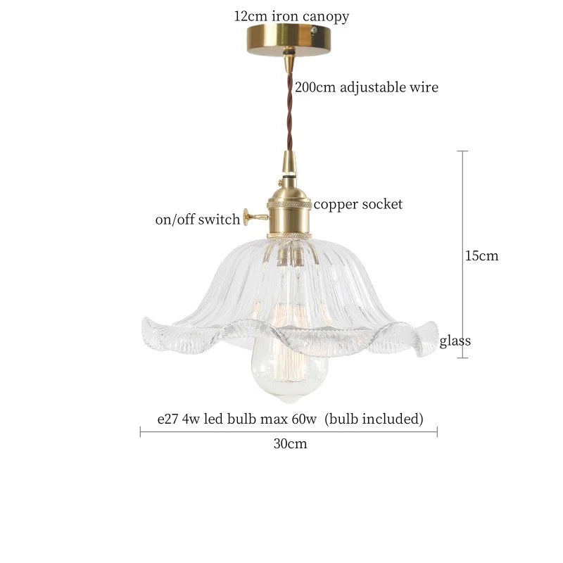 Afralia™ Glass Flounce LED Pendant Light - Stylish Nordic Design