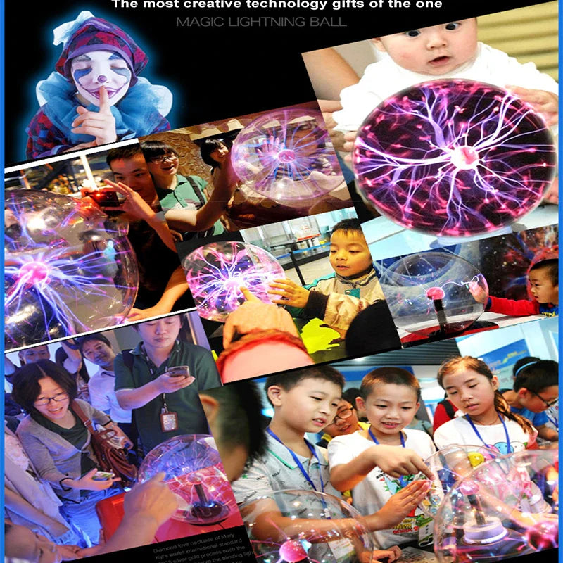 Afralia™ Magic Plasma Ball Light 3/4/5/6 Inch Night Light for Kids & Home Decor