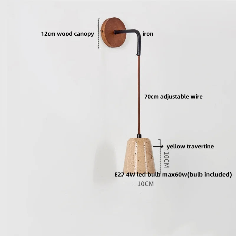 Afralia™ LED Yellow Travertine Stone Wall Lamp - Nordic Modern Stair Light