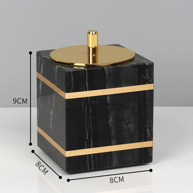 Afralia™ Black Marble Bathroom Accessories Set