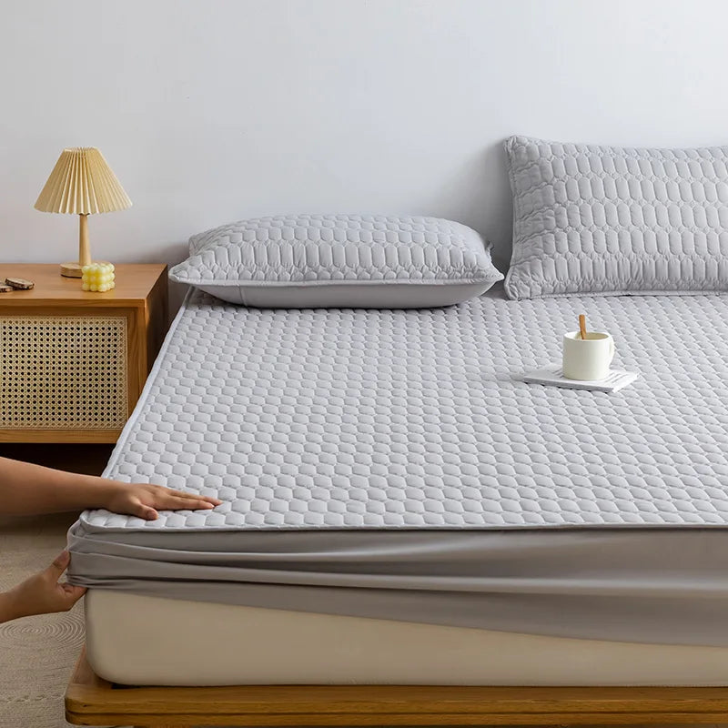 Afralia™ Solid Color Fitted Sheet for Twin Full Queen King Mattresses