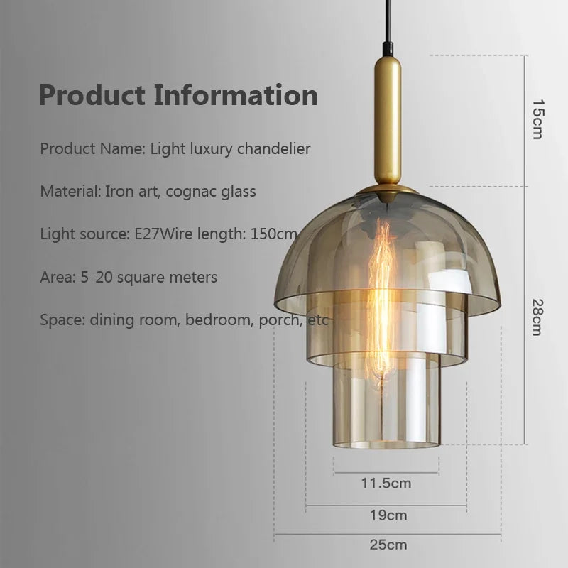 Afralia™ Modern Amber Glass Pendant Lights: Elegant Illumination for Every Space