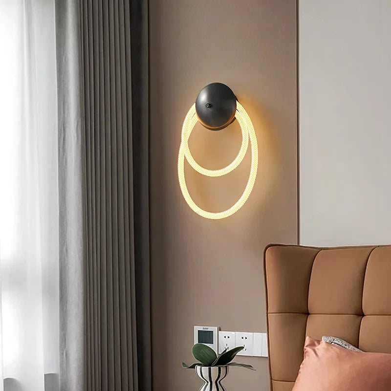 Afralia™ Silicone Ring LED Wall Light for Living Room Bedroom Aisle Dining