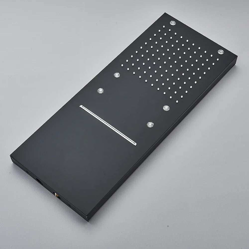 Afralia™ LED Waterfall Shower Head 54*22CM Square Wall Mount Bathroom Faucet