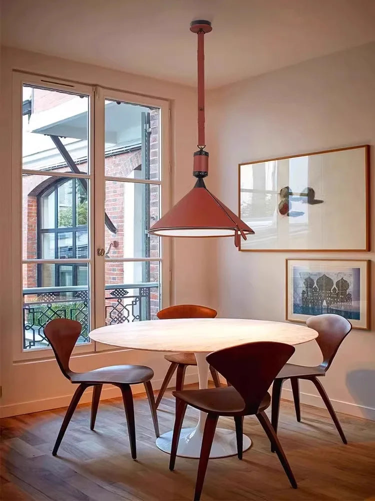 Afralia™ Modern Brown Blue Leather Pendant Light Chandelier for Home Decoration