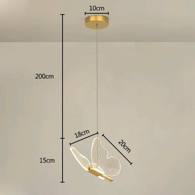 Afralia™ Butterfly LED Pendant Lights Chandelier for Indoor Living and Dining Room Lighting
