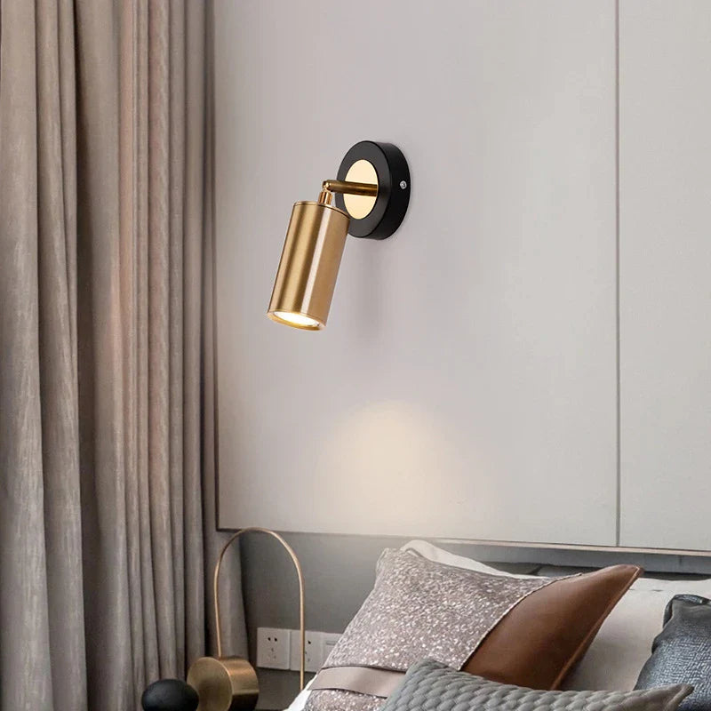 Afralia™ Modern Gold Rotatable COB LED Wall Sconce Spotlight for Home & Restaurant