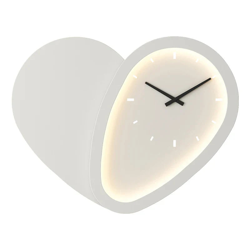 Afralia™ Love Shaped Clock Wall Lamp Sconce Dimmable Indoor Bedroom Lighting