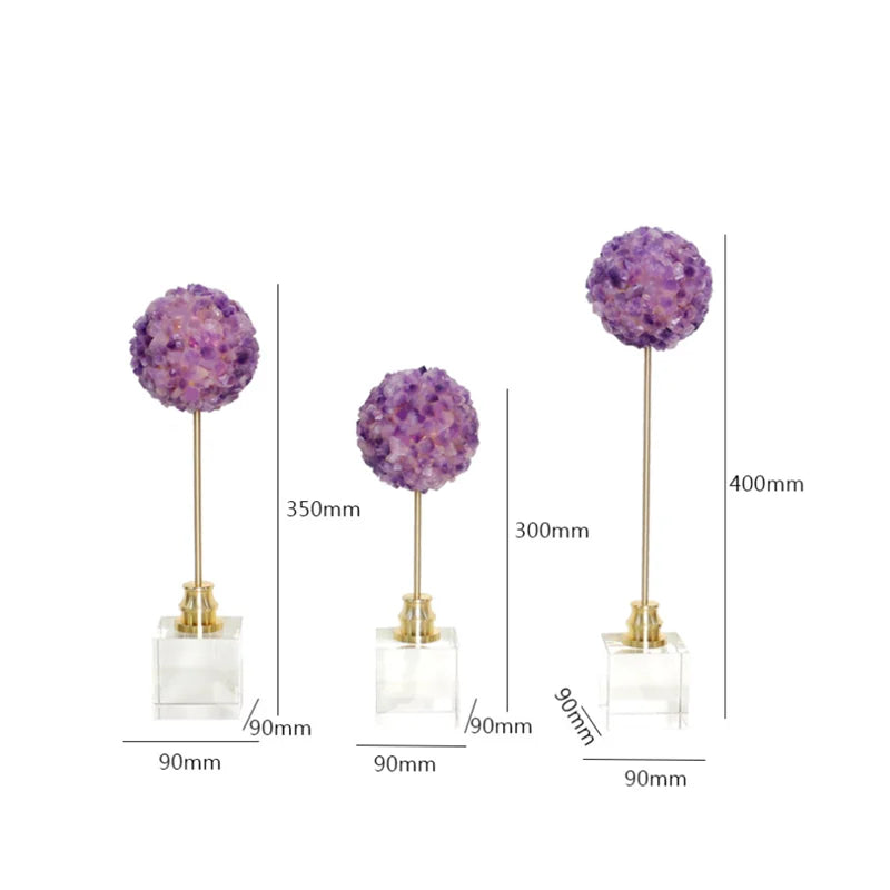 Afralia™ Amethyst Flower Metal Sculpture for Decorative Handicraft Art