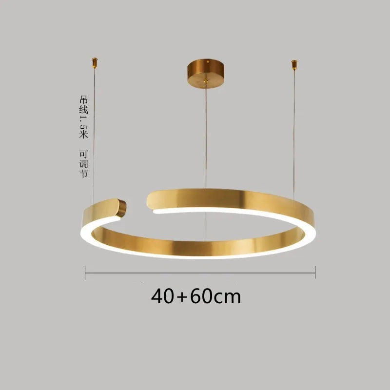Afralia™ Nordic Ring LED Pendant Chandelier for Home Living Dining Kitchen Lighting