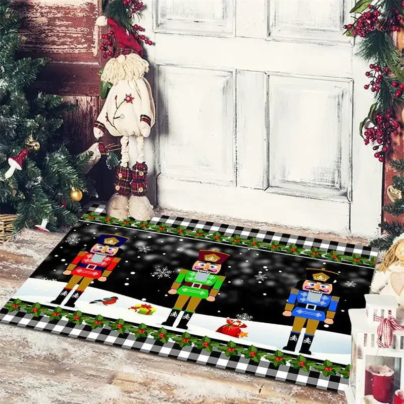 Afralia™ Christmas Snowman Non-slip Floor Mat