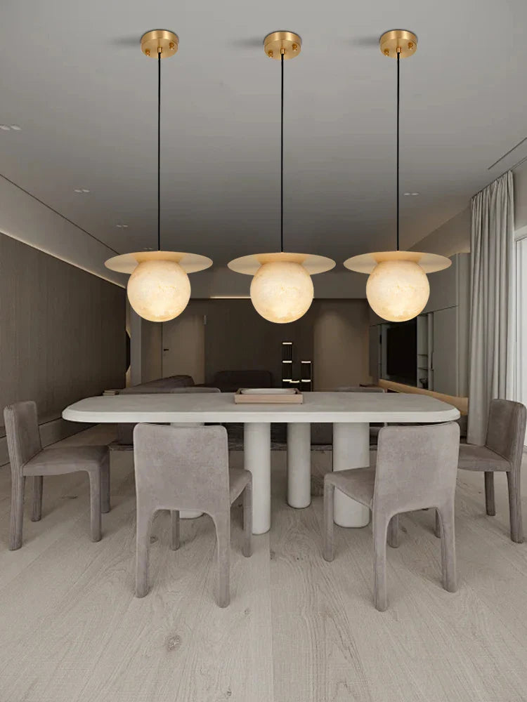 Alabaster Marble LED Pendant by Afralia™ - Modern Dining Room Kitchen Fixture