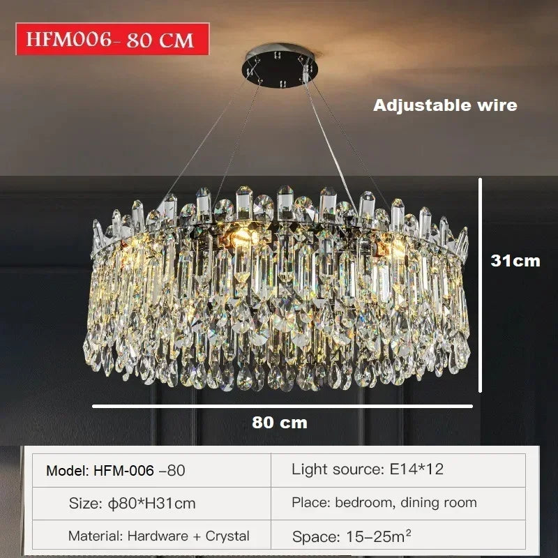 Afralia™ Clear Crystal LED Chandelier: Trendy Modern Luxury Suspension Luminaire for Dining Room
