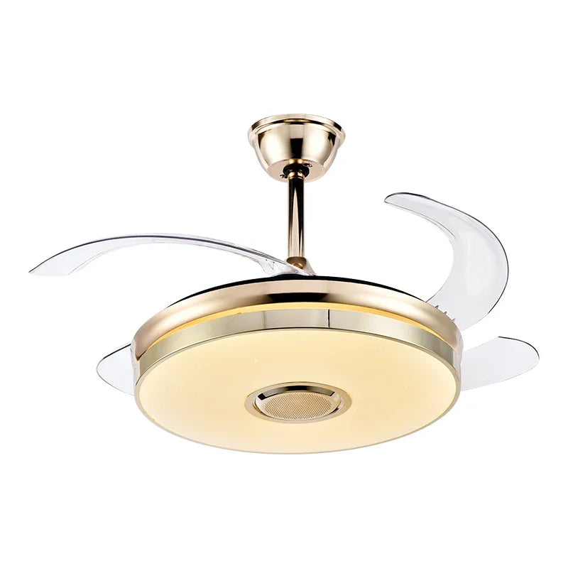 Afralia™ Luminous Light Ceiling Fan with Bluetooth Speaker Remote Control