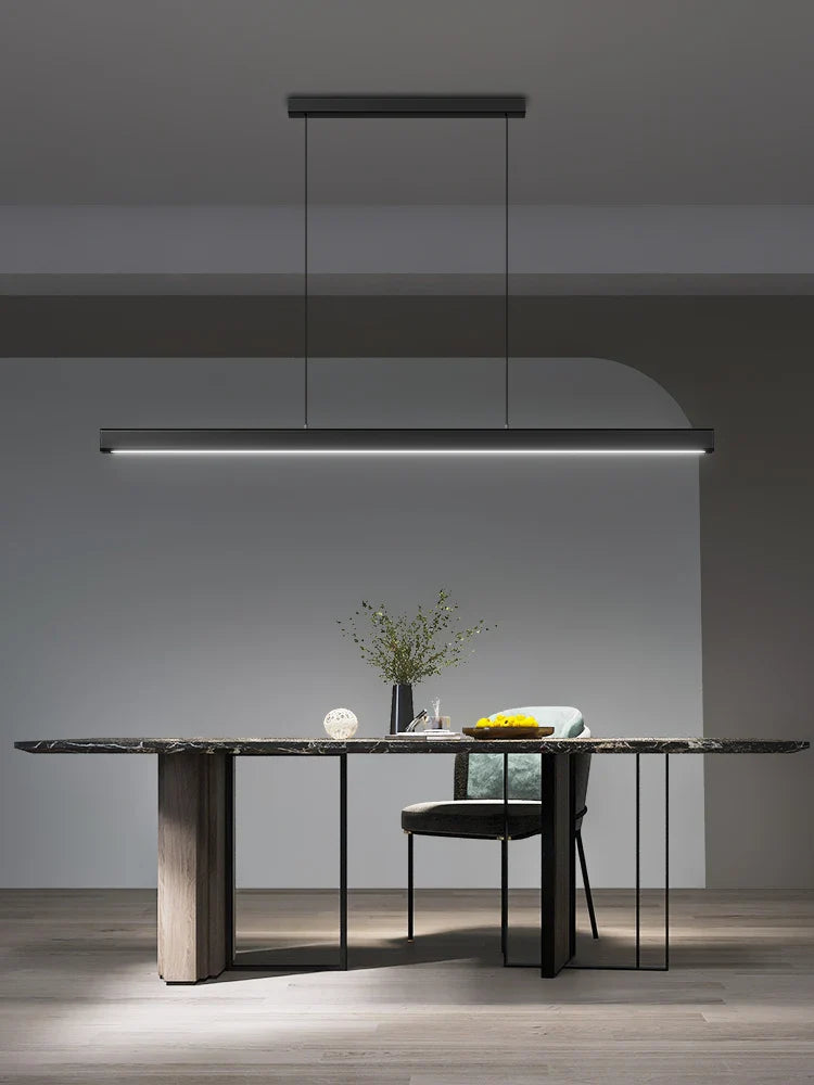 Afralia™ Modern Linear LED Chandelier Pendant Lights for Dining Table Kitchen Bar