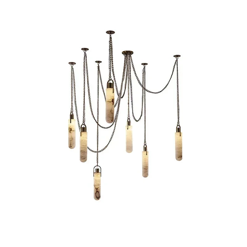 Afralia™ Gold Chrome LED Chandelier for Dining Room - 2025 Marble Design