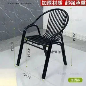 Afralia™ Stainless Steel Hollow Backrest Chair for Outdoor, Balcony, Dining - Single