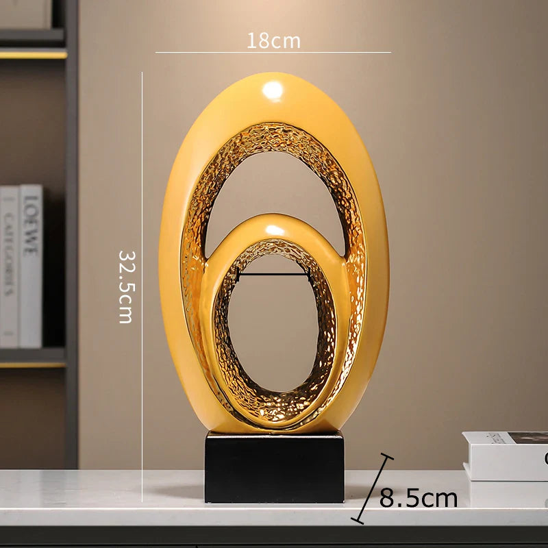 Afralia™ Gold Abstract Art Sculpture Desk Ornaments Minimalism Aesthetics Decor
