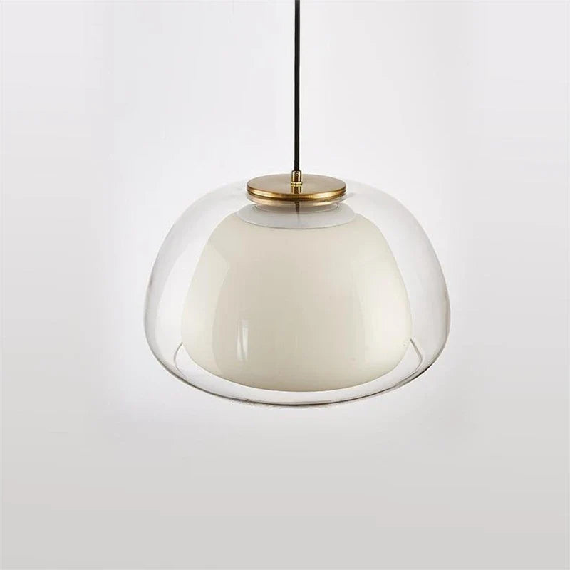 Afralia™ Modern Luxury Cream Glass Pendant Light Fixture for Living Room & Kitchen