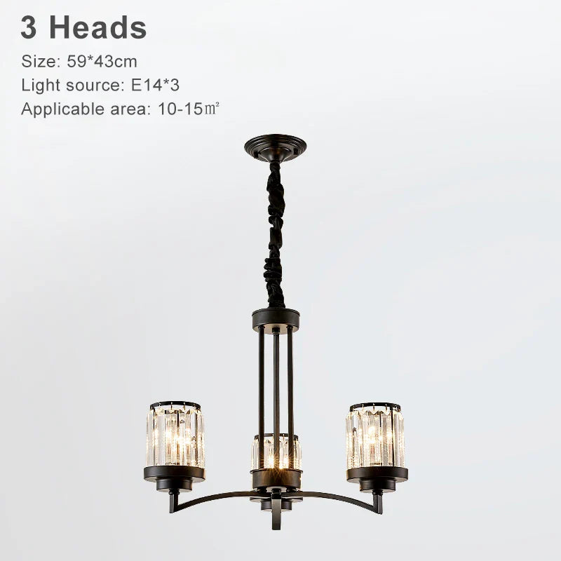 Afralia™ Black Crystal Chandelier: Elegant Luxury Ceiling Light for Living Room & Bedroom
