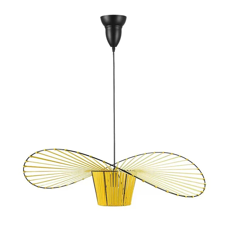 Afralia™ Vertigo Straw Hat Pendant Lamp French Fabric Elegant Designer Lighting
