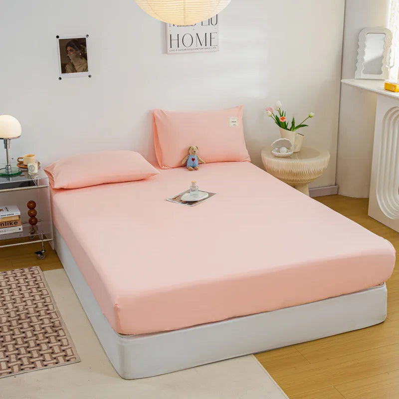 Afralia™ Solid Color Fitted Sheet 150x200 Queen Bed Soft Skin Friendly 180x200 Mattress Cover
