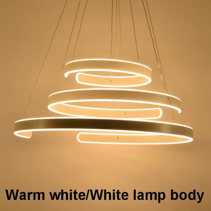 Afralia™ Geometric Circle Rings LED Pendant Light Fixture