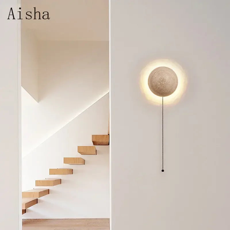 Afralia™ Retro LED Stone Wall Lamp for Home Decoration