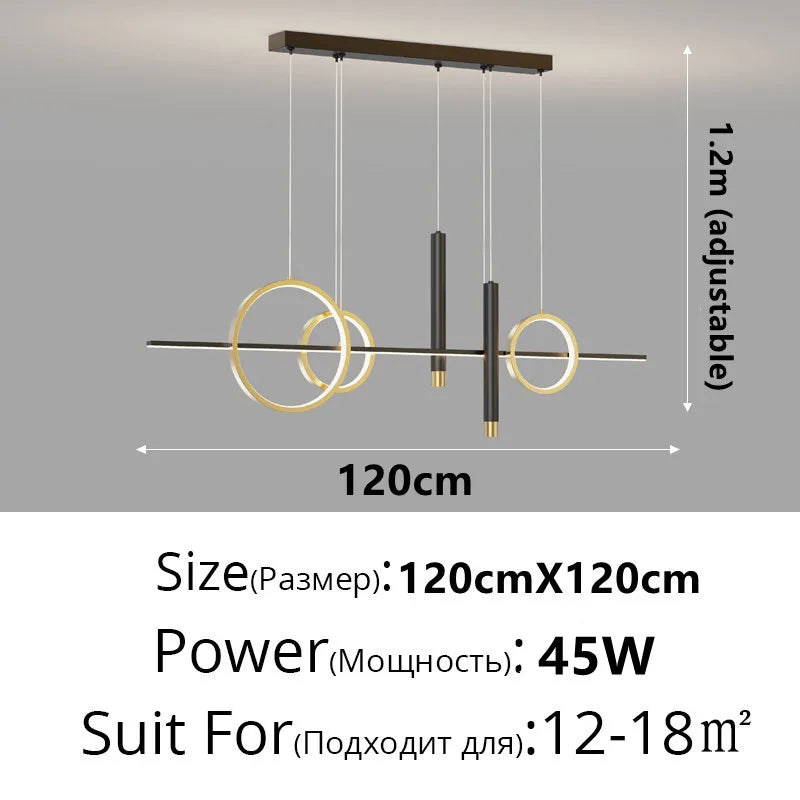 Afralia™ Modern LED Chandelier for Dining Room Kitchen Bar Pendant Lighting