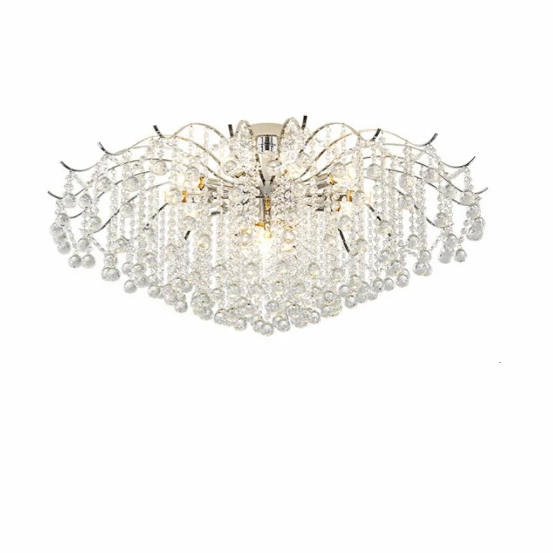 Afralia™ Chrome LED Ceiling Lights E14 Chandelier for Living Room Home Decor