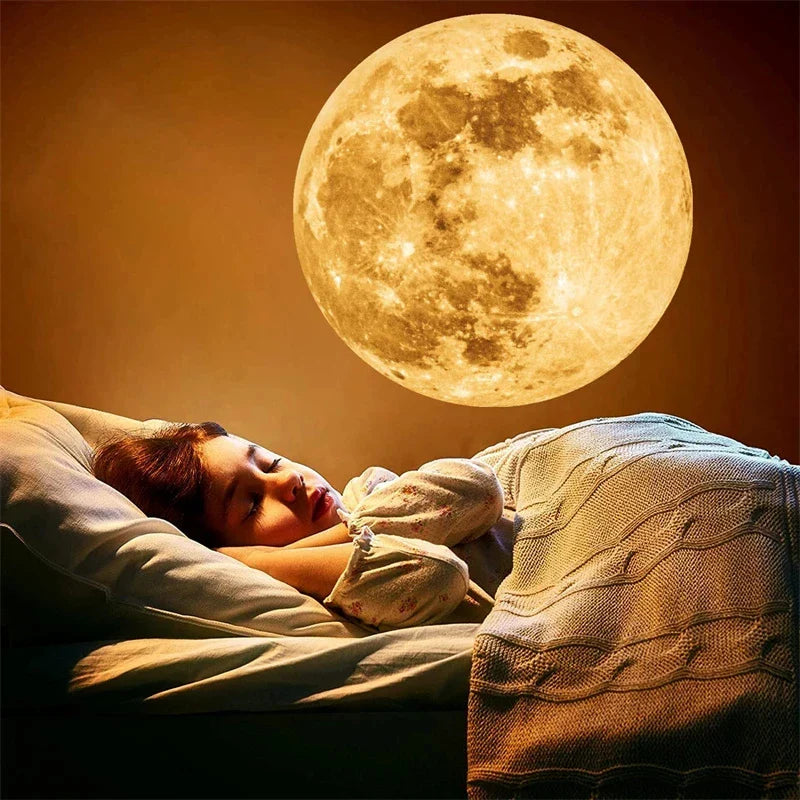 Afralia™ Moon Earth Night Light Projection Lamp - Bedroom Table Lamp for Atmosphere