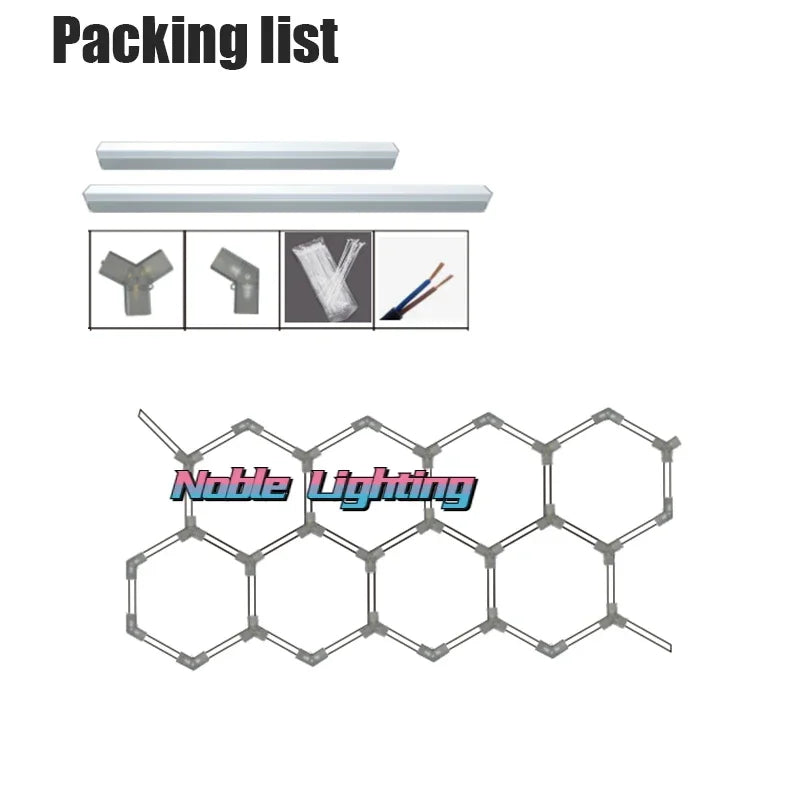 Afralia™ Hexagon LED Garage Ceiling Light for Auto Body Repair Workshop