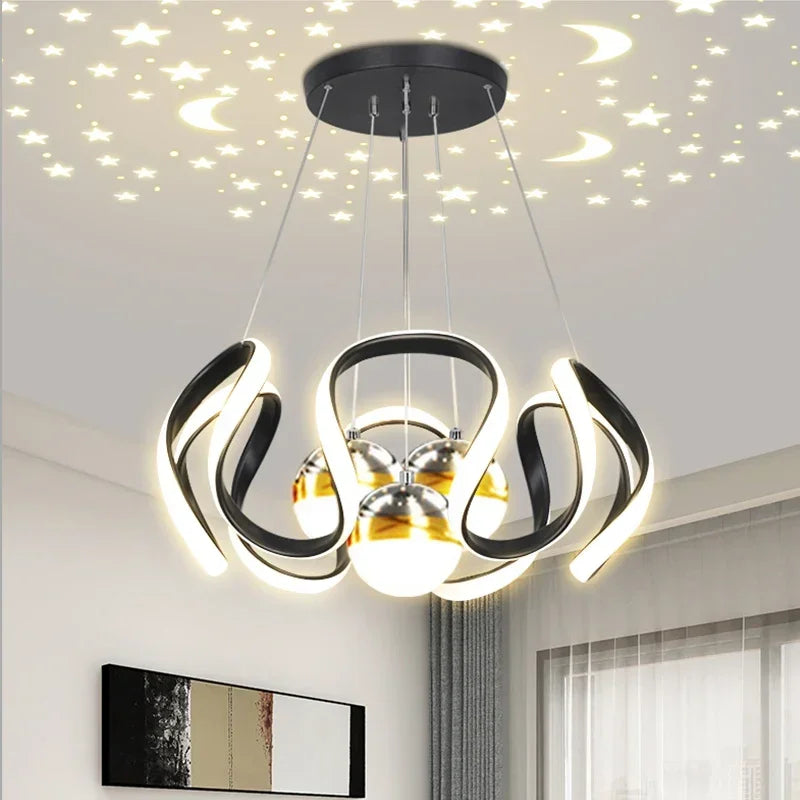 Afralia™ Star Sky Nordic LED Pendant Chandelier - Dimmable Suspension Lamp for Home and Restaurant