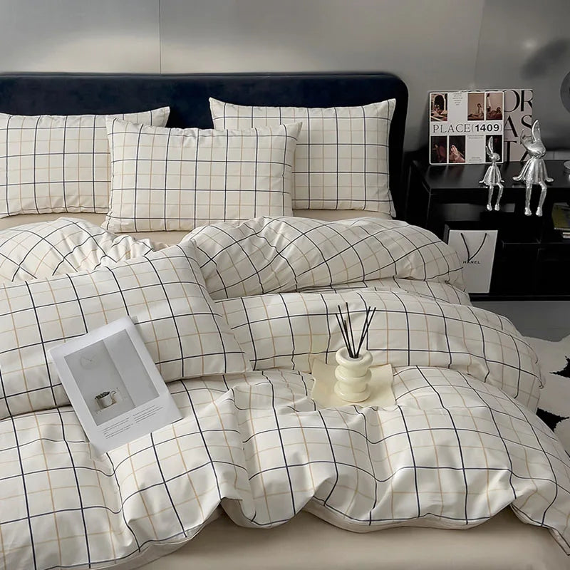 Afralia™ 100% Cotton Geometric Printed Bed Set - Single Queen Size Bedding