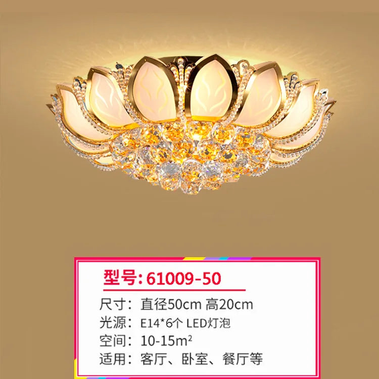 Afralia™ Crystal Ceiling Lights Golden K9 Luxury Lamps