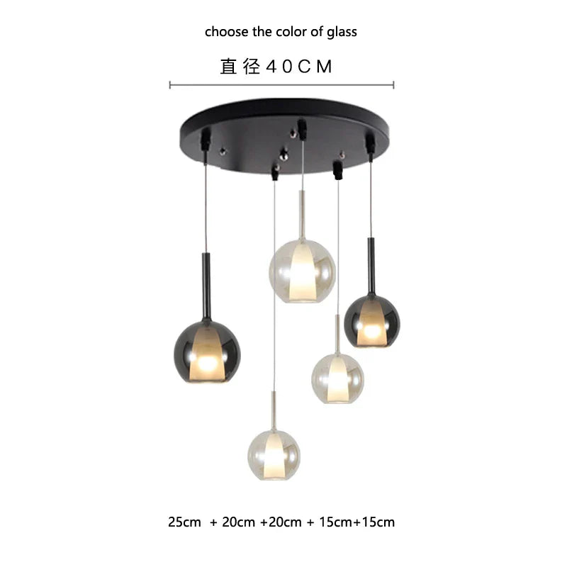 Afralia™ Designer Glass Chandelier Pendant Light for Dining Room Kitchen Loft Home Decor