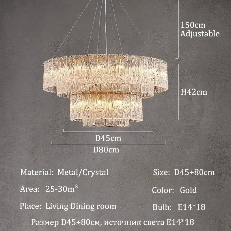Afralia™ Crystal Ceiling Chandelier for Luxe Living Room & Dining Table Lighting