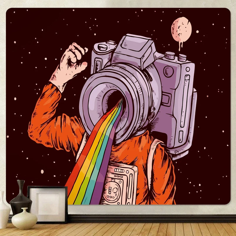 Afralia™ Futuristic Astronaut Tapestry Wall Hanging - Boho Room Decor for Hip Beach Vibe