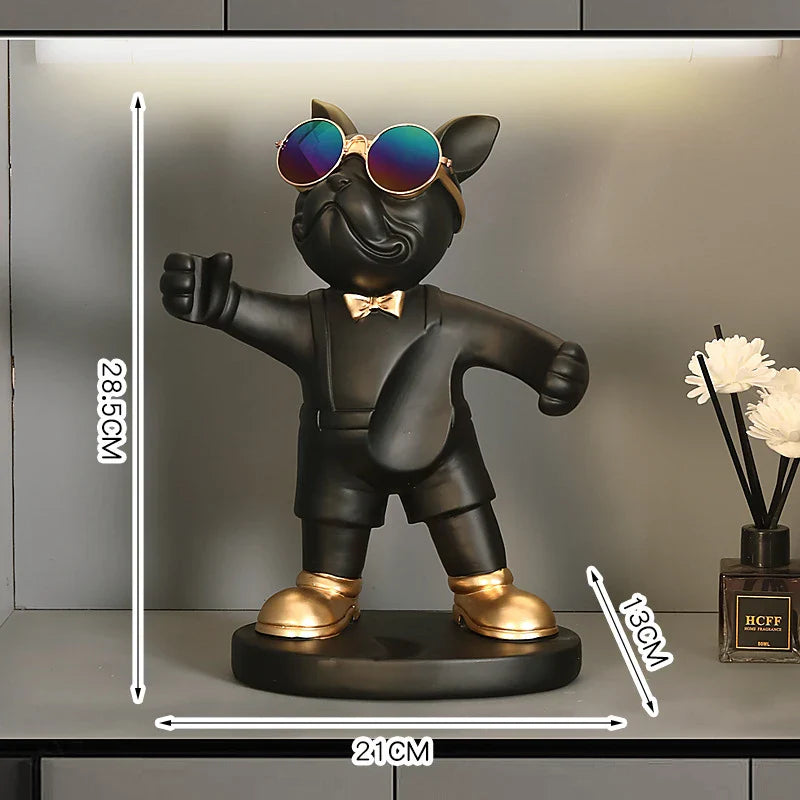 French Bulldog Wine Holder Resin Wine Rack for Home & Office by Afralia™