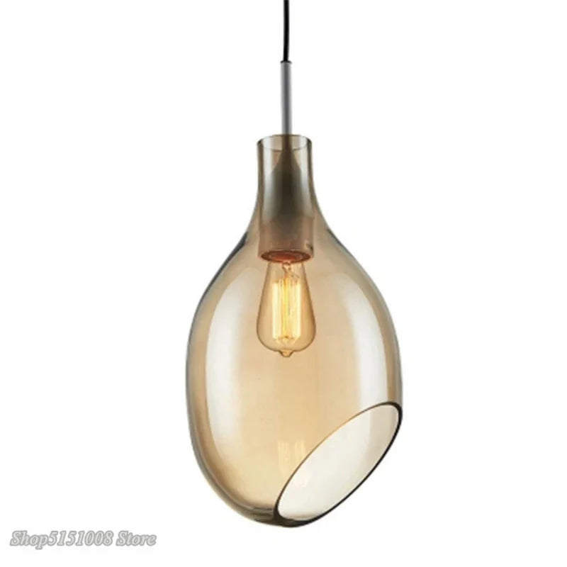 Afralia™ Glass Pendant Lights: Modern Wine Bottle Lamps for Living Room, Bedroom, Kitchen