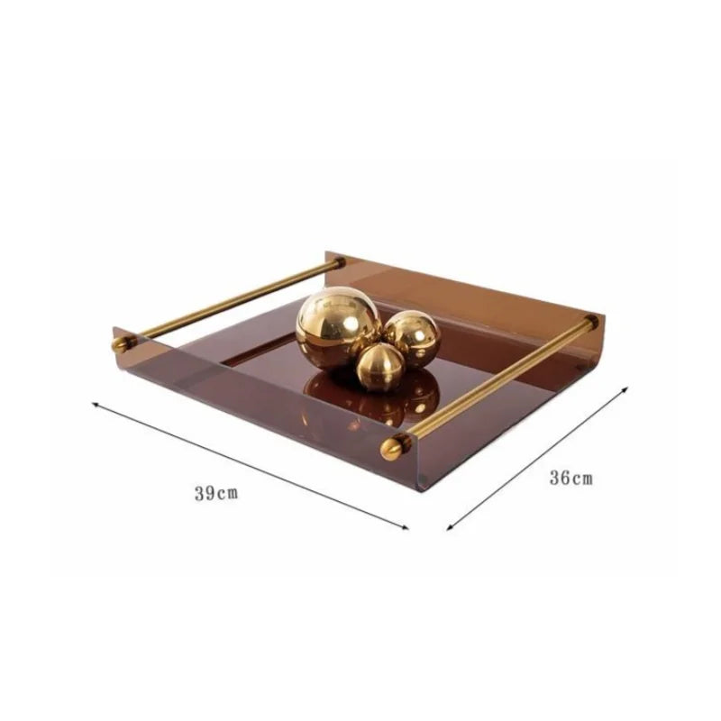 Afralia™ Clear Glass Square Fruit Plate Tray Desktop Storage Container Home Decor