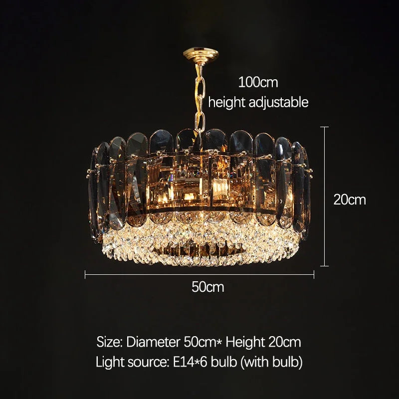 Afralia™ Modern Gold Crystal Chandelier LED Light Fixture for Luxury Living Room Home Decor